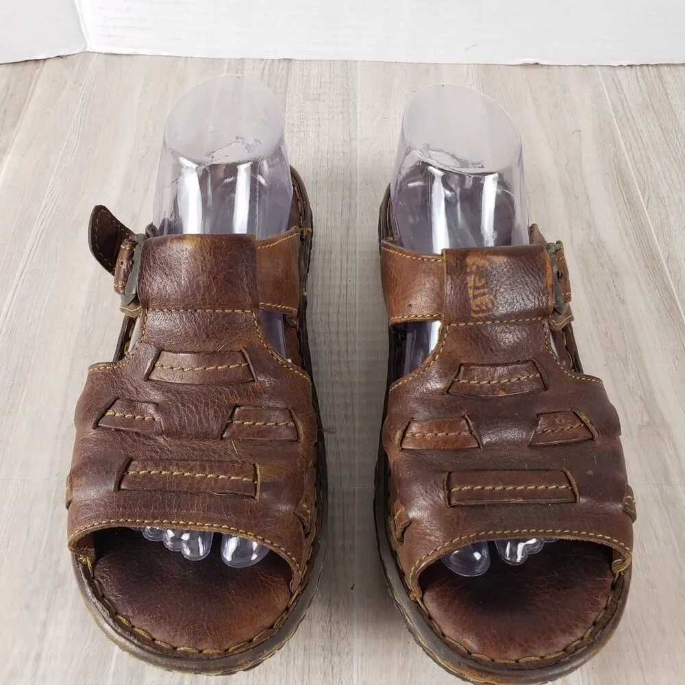 Born Murphy Fisherman Sandals Mens 10 Brown Leather Buckle Handcrafted Comfort